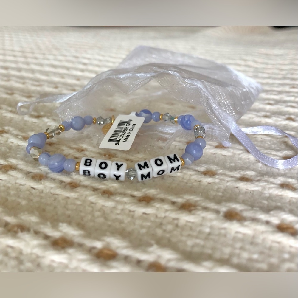 Little Words Project Boy Mom Beaded Stretch Bracelet - Picture 2 of 3